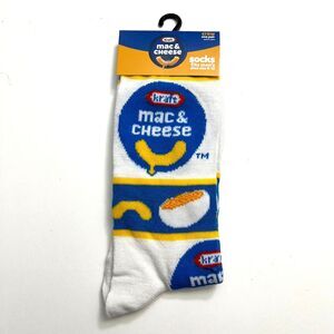 Odd Sox Unisex Kraft Mac and Cheese Novelty Crew Socks Retro Funny Blue Yellow